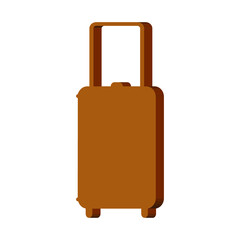 Brown suitcase on a white background 3d, vector