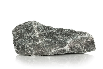 a piece of grey stone on a white background