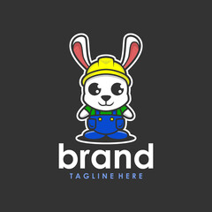 bunny the builder logo creative concept