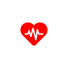 heartbeat red icon symbo vector eps