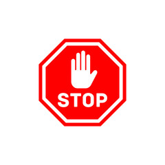 stop sign red color vector eps