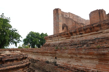 ruins of ancient temple in ayutthaya thailand