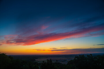 colorful sunset in the sky, harm, red clouds
