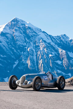 Mercedes Benz Grand Prix Racecar W125 On Mountain Grossglockner, Austria