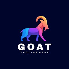 Vector Logo Illustration Goat Gradient Colorful Style..