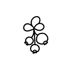 Lingonberry vector icon. Scandinavian forest berry simple illustration.