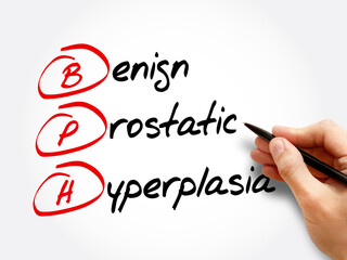 BPH - Benign Prostatic Hyperplasia acronym, medical concept background