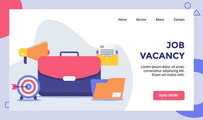 Job vacancy concept campaign for web website home homepage landing page template banner with flat style.