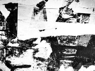 Old grunge ripped torn vintage posters creased crumpled paper surface texture background