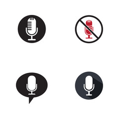Microphone icon logo vector