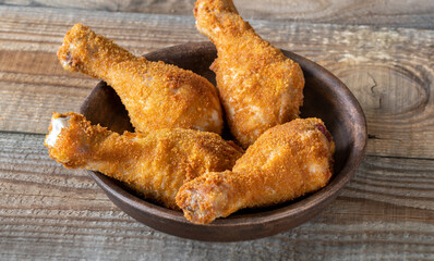 Breaded chicken drumsticks