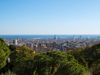 Fototapeta na wymiar view of Barcelona from parc güell