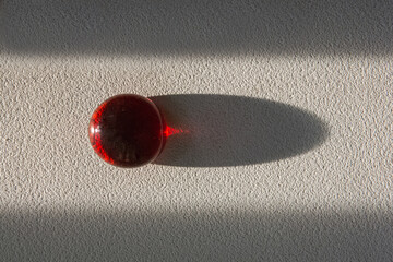 Red stone with a beautiful shadow on sunrise