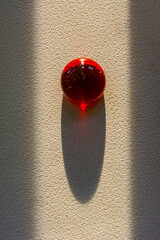 Red stone with a beautiful shadow on sunrise