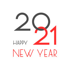 Happy new year 2021 template numbers intertwined together creating a single composition.
