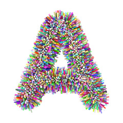 3d multicolor Bricks creative cute decorative letter A