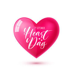 World Heart Day. Vector Illustration with pink heart symbol and text. For social media, web, banner