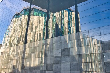 Reflection of the Uni Church in Leipzig