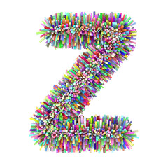3d multicolor Bricks creative cute decorative letter Z