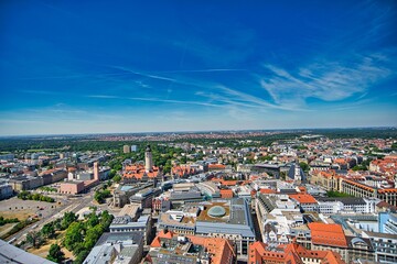 City centre of Leipzig from the air