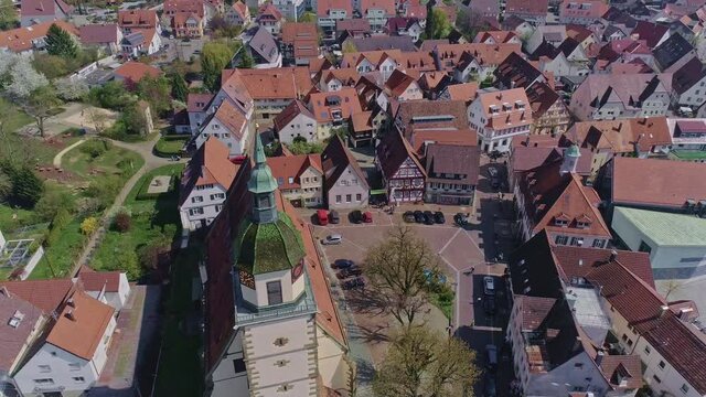 Germany Drone flight over city center Weilheim an der Teck Germany 7 of 7