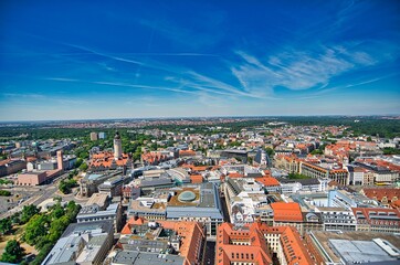 Obraz premium City centre of Leipzig from the air