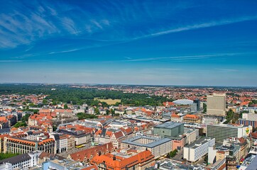 Obraz premium City centre of Leipzig from the air