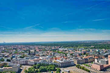 Fototapeta na wymiar City centre of Leipzig from the air