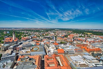 City centre of Leipzig from the air