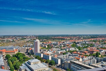Obraz premium City centre of Leipzig from the air