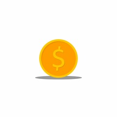 Obraz premium Gold coin Shadow icon vector isolated.