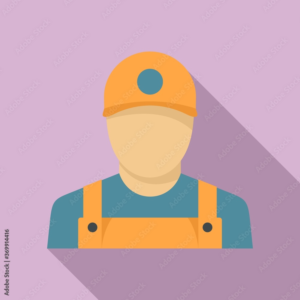 Poster window installation worker icon. flat illustration of window installation worker vector icon for web