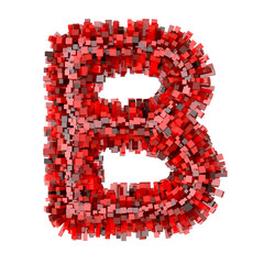 3d Red Bricks cartoon creative decorative letter B