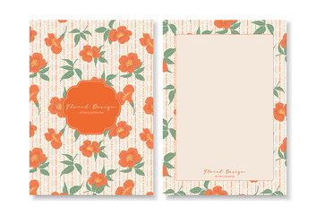 Set of cards with flowers. Floral greeting card template design. Vector illustration. 