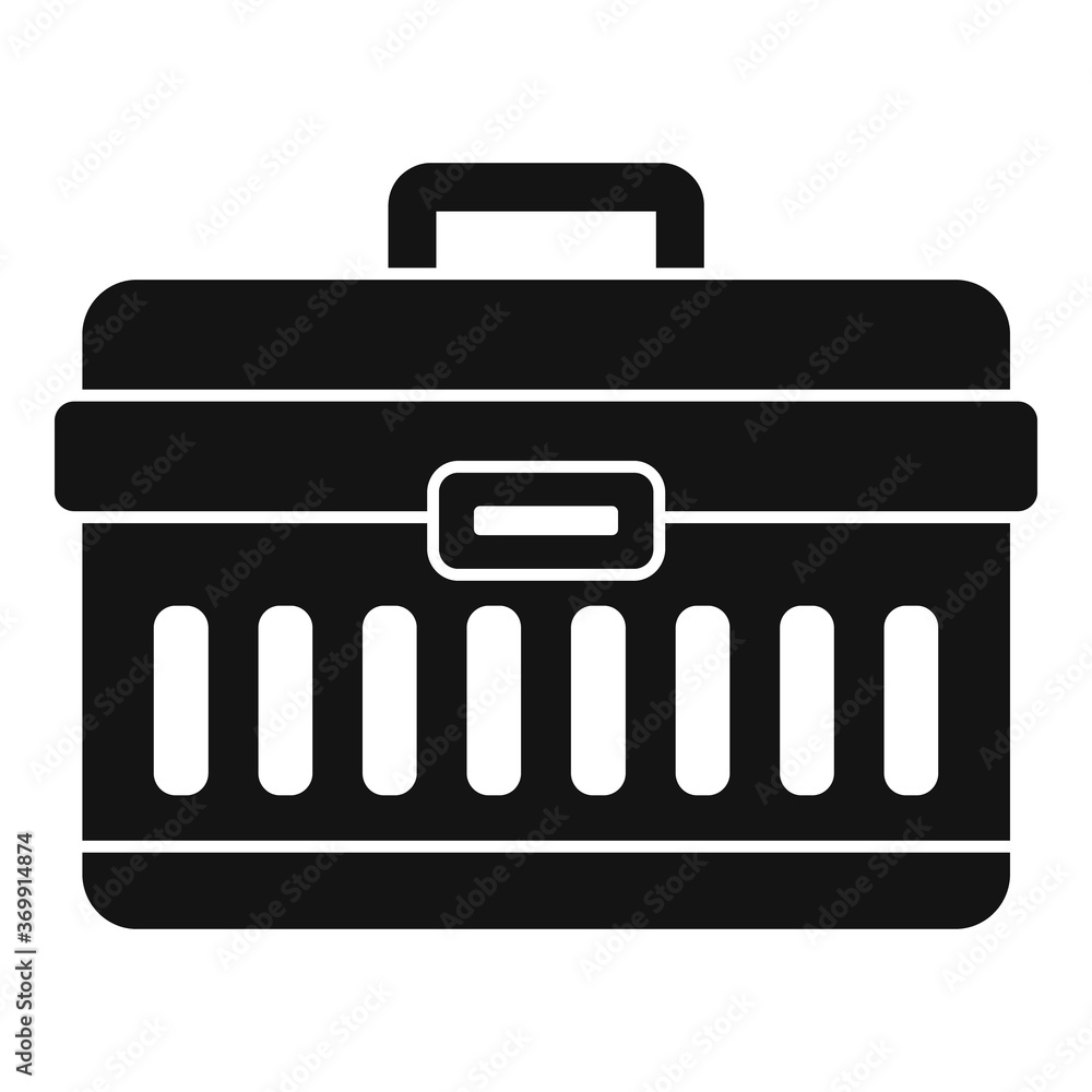 Poster window installation tool box icon. simple illustration of window installation tool box vector icon f