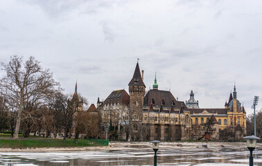 A view of the Vajdahunyad castle in Budapest