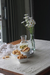 Assorted nice biscuits on the table