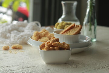 Assorted nice biscuits on the table