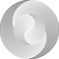 Lines in Circle Form . Spiral Vector Illustration .Technology round. Wave Logo . Design element . Abstract Geometric shape .