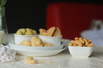 Assorted nice biscuits on the table