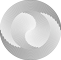 Lines in Circle Form . Spiral Vector Illustration .Technology round. Wave Logo . Design element . Abstract Geometric shape .