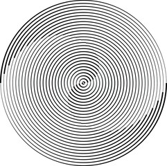 Fototapeta premium Lines in Circle Form . Spiral Vector Illustration .Technology round. Wave Logo . Design element . Abstract Geometric shape .