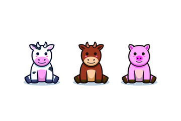 Cute Animal Character vector illustration with hand draw style