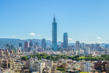 Fototapeta na wymiar Panoramic view of Taipei City in taiwan