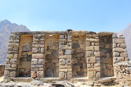 Ruins Of Ancient Inca City In Ollantaytambo