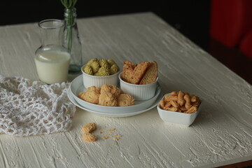Assorted nice biscuits on the table