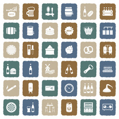 Beer Icons. Grunge Color Flat Design. Vector Illustration.