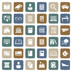 Books And Reading Icons. Grunge Color Flat Design. Vector Illustration.