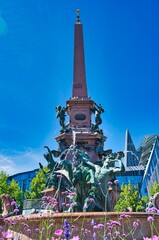 Mende fountain in the city of Leipzig near the Uni church
