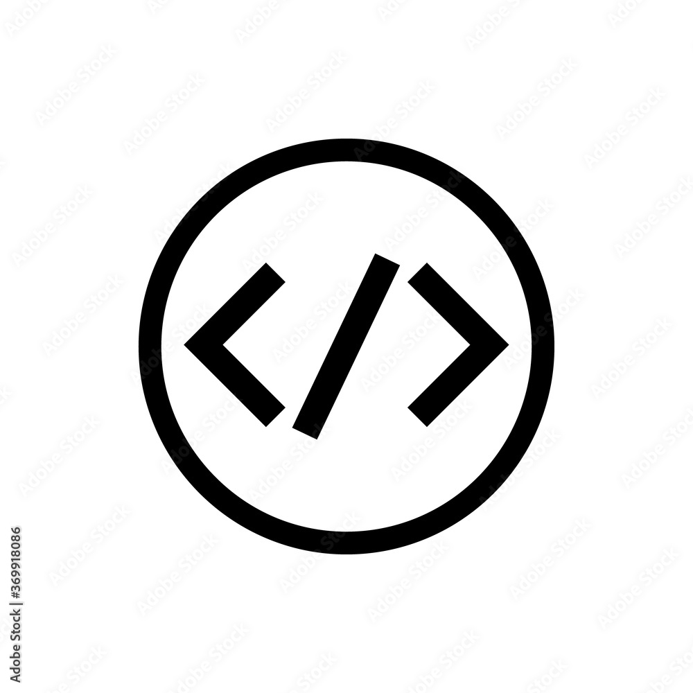 Poster code development icon. internet flat icon symbol for applications.